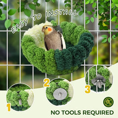 KUTKUT Bird Nest for Cage, Hanging Warm Comfortable Bird Bed Durable Material Nest Bedding for Conure Lovebird Canary Hummingbird Parakeet Laying Eggs Resting (SIZE:S, Diameter: 13.7cm)