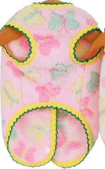 KUTKUT Soft Fleece Small Dog Cat Jacket With Colourfull Butterfly Print, Cozy Winter Pet Clothes For Small Dogs & Puppies, Warm Puppy Sweater Vest With Snap Buttons