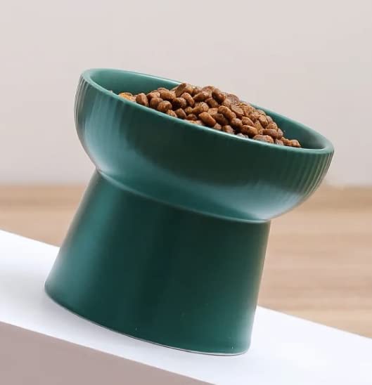 KUTKUT 2 Pcs Ceramic Cat Food Or Water Bowl, Raised Cat Feeder Dishes with Stand, Elevated Pet Food Bowl for Cats and Small Dogs, Stress Free Backflow Prevention, & Reduce Neck Burden - kutku