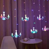 EZYHOME Diwali Light - Chandelier Candle LED Curtain String Lights with Different Flashing Modes for Home Decoration (Multicolor)