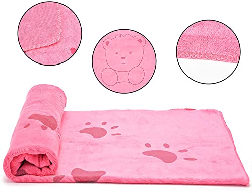 KUTKUT Pack of 2 Dog Cat Towel, Looluuloo Microfiber Drying Towels for Dog, Dog Bath Towel, Beach Towel, Absorbent Towel Suitable for Small Medium & Large Dogs (Size: 140cm x 70cm) - kutkutst