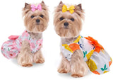 KUTKUT Dog Dresses for Small Dogs Girls, Floral Puppy Dresses, 4 Pieces Pet Dog Princess Bowknot Dress, Cute Doggie Summer Outits for Yorki, Shihtzu, Maltese etc - kutkutstyle