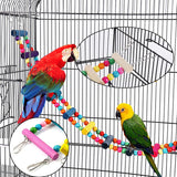 KUTKUT 15 Pcs Bird Parrot Swing Chewing Toys, Wooden Hanging Bell with Hammock Climbing Ladder Colorful Pet Birds Cage Toys for Small Parakeet Cockatiel Conures Finches Macaws Love Birds