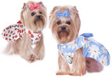 KUTKUT Dog Dresses for Small Dogs Girls, Floral Puppy Dresses, 4 Pieces Pet Dog Princess Bowknot Dress, Cute Doggie Summer Outits for Yorki, Shihtzu, Maltese etc - kutkutstyle