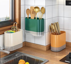 EZYHOME Countertop Cutlery Drying Holder Utensil Holder Cutlery Drainer Tableware Holder Box Tabletop Separated Fork Chopstick Kitchen Storage Cutlery Utensil Organizer