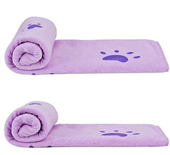 KUTKUT Pack of 2 Microfibre Dog Towel, Quick Absorbent Pet Bath Towels, Super Soft Fast Drying Machine Washable Puppy Beach Dryer for Small Medium Large Dogs (Size: 140 x 70cm)