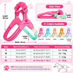 KUTKUT Pet Harness & Leash Set for Small Dogs & Cats, Adjustable Breathable Mesh Harness with Padded Control Handle, Secure Buckle & Metal D-Ring (Yellow)