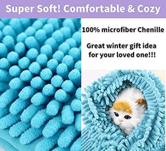 KUTKUT Combo of 2 Pcs Super Absorbent Quick-Drying Microfiber Texture Soft Fluffy Pet Towel with Hand Pockets | Ultra Absorbent Pet Warm Bath Towels for Small, Medium Dogs and Cats (SIZE: 90c