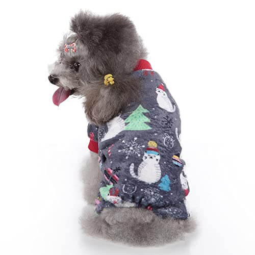 KUTKUT 2 Pack Dog Pajamas for Small Dog Boy Girl Fleece Puppy pjs Jammies 4 Leg Dog Clothes for Maltese, Shihtzu Winter Warm Onesies Jumpsuit Clothing for Pet Dogs Male & Female - kutkutstyle