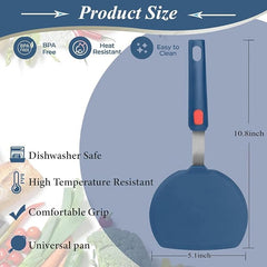 EZYHOME 2Pcs Kitchen Spatula Silicone Turner Heat Resistant Melt Proof Spatulas for Nonstick Cookware,Flexible Non Scratch Thin Spatula Wide,Angled and Flipper for Frying Eggs, Pancake, Burger, Fish