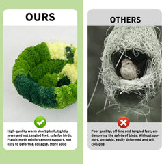 KUTKUT Bird Nest for Cage, Hanging Warm Comfortable Bird Bed Durable Material Nest Bedding for Conure Lovebird Canary Hummingbird Parakeet Laying Eggs Resting (SIZE:S, Diameter: 13.7cm)