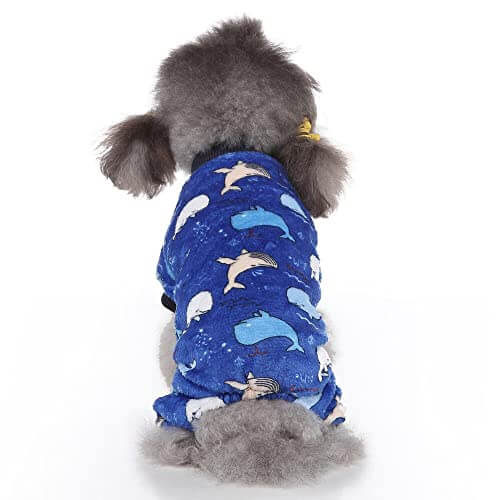 KUTKUT 2 Pcs Dog Pajamas for Small Dog Boy Girl Fleece Puppy pjs Jammies 4 Leg Dog Clothes for Maltese, Shihtzu Winter Warm Onesies Jumpsuit Clothing for Pet Dogs Male Female - kutkutstyle