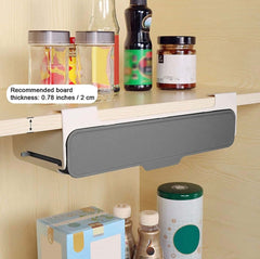 EZYHOME Slide Rack Cabinet Shelf, Pull Down Spice Rack, Shelf For Seasoning Storage, Under-Shelf Kitchen Cabinet Storage Solution for Spices (Jars not included)
