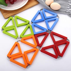EZYHOME 3Pack Silicone Trivet Mat Expandable Hot Pot Holder with Stainless Steel Frame for Home Kitchen Heat Resistant Insulated Hot Pads Coasters Table Dish Mat Tableware Placemat