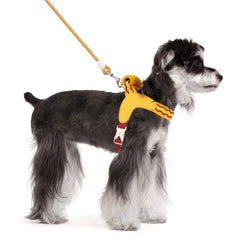 KUTKUT Pet Harness & Leash Set for Small Dogs & Cats, Adjustable Breathable Mesh Harness with Padded Control Handle, Secure Buckle & Metal D-Ring (Yellow)