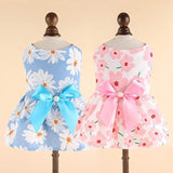 KUTKUT Pack of 2 Dog Girl Dresses, Small Dogs Clothes Girls Outfit for Pets Puppy Dresses Floral Summer Cute Female Cat Small Doggi Dress For ShihTzu, Poodle, Pug etc