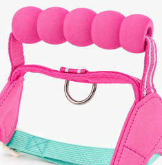 KUTKUT Pet Harness & Leash Set for Small Dogs & Cats, Adjustable Breathable Mesh Harness with Padded Control Handle, Secure Buckle & Metal D-Ring (Pink)