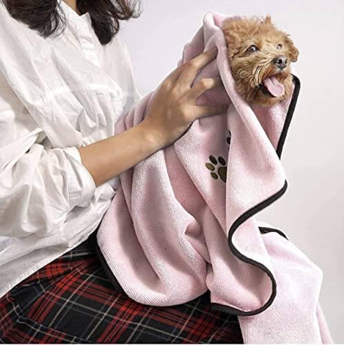 KUTKUT Pack of 2 Microfiber Dog Bath Towel Super Absorbent Pet Ultra Drying Towels for Small & Medium Dogs and Cats - kutkutstyle