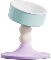 KUTKUT Ceramic Elevated Raised Cat & Small Dogs Bowl, Cat Food Dish with Stand, 3 Height Adjustable Raised Dog Bowl Stand for Small Dog Cats,Adjusts to 4.69",5.98",7.28"(Capacity:350ml, Mint Lavender)