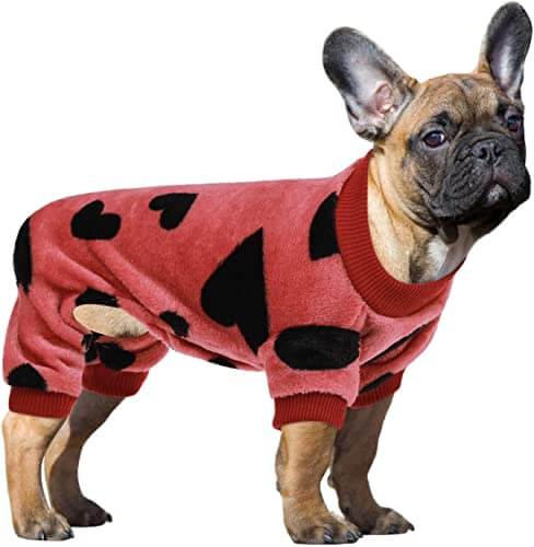 KUTKUT 2 Pcs Dog Pajamas for Small Dog Boy Girl Fleece Puppy pjs Jammies 4 Leg Dog Clothes for Maltese, Shihtzu Winter Warm Onesies Jumpsuit Clothing for Pet Dogs Male & Female - kutkutstyle
