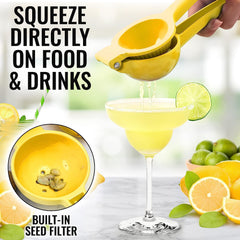 EZYHOME Lemon Squeezer, Lemon Juicer -Manual Juicer Citrus Lemon Squeezer, Fruit Juicer Lime Press Metal, Professional Kitchen Tools And Gadgets For Making Fresh Juice - Dishwasher-Safe