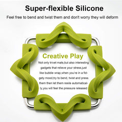 EZYHOME Silicone Trivet Mat Expandable Hot Pot Holder With Stainless Steel Frame for Home Kitchen Heat Resistant Insulated Hot Pads Coasters Table Dish Mat Tableware Placemat for Hot Pans