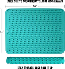 EZYHOME Silicone Dish Drying Mat for Kitchen Counter, Dish Drying Pad for Sink, Refrigerator or Drawer, Countertop Protection Pad