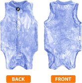 KUTKUT Cat Recovery Suit for Male & Female Surgical Post Surgery Onesie Tie Dye Cats Clothes Neuter Licking Protective Diapers Outfit Cover Kitten Spay Collar Alternative (BLUE)