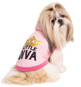 KUTKUT Polycotton Small Dog Hoodie | Spring and Autumn Casual Sports Little Diva Hoodie with Cap for Small Dogs, Puppies Cats, Small Dog Clothes Sweater Winter Sweatshirt Hoodie