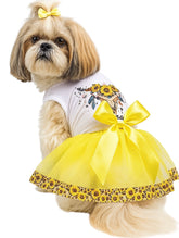 KUTKUT Small Girl Dog Cat Sunflower Lace Dog Dress & Cute Tutu Skirt For Puppy & Kitten & Summer Tutu Princess Dress Pet Puppy Frock Doggie Outfits