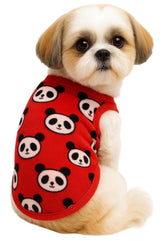 KUTKUT Cute Panda Cartoon Print Fashion Soft Flannel Fleece Shirt for Small Puppy/Cat