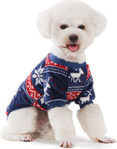 KUTKUT Argyle Pattern Breathable Round Neck Flannel Fleece Pullover | Winter Shirt for Yorkie, Maltese, Mini Pom Small Dogs Puppy