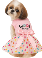 KUTKUT Small Dog Birthday Dress,Colourfull Polka Print Spring Clothes for Small Dogs Cat Puppy Kitten Princess Tutu Cute Dog Tulle Dress Pet Party Dress