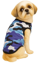 KUTKUT Small Dog Shirt Breathable Camouflage Pet Vest Puppy Kitten Sleeveless Shirts Pullover Pet Daily Camo Clothes for Dogs Cats Summer Cute Soft Stretchy Dog Basic T-Shirt