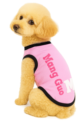 KUTKUT Drooling Small Pet Shirt | Breathable Cotton Sleeveless Shirt for ShishTzu, Maltese, ToyPoodle, Papillon (Size: L, Chest Girth 45cm, Back Length 35cm)