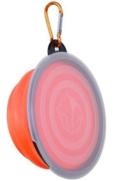 KUTKUT Silicone Collapsible Dog Bowl,Portable and Foldable Pet Travel Bowls Collapsable Dog Water Feeding Bowls Dish for Dogs Cats and Small Animals, with Lids (Small, Red)