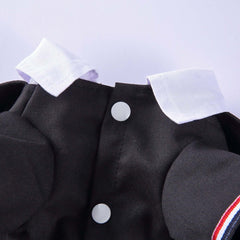 KUTKUT Small Dog Double Breasted Plaid Tuxedo with Button Decore Pet Dog Wedding Shirt for Birthday Costumes, Formal Dog Wedding Attire Outfits Bowtie Apparel (Black)