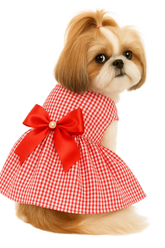 KUTKUT Small Dog Dress Girl Puppy Clothes Female Princess Tutu Striped Skirt Summer Shirt for Shihtzu, Maltese Cat Pet Apparel Outfits