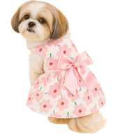 KUTKUT Small Girl Dog & Cat Floral Dress with Lovely Bow Pet Apparel | Puppy Summer Dress Birthday Pet Apparel Dress | Frock Dress For Cavalier King, Frenchi, etc