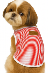 KUTKUT Classic Dog Striped Shirt Puppy Kitten Clothes for Small Dogs, Stretchy Summer Cotton Cat Vest Doggy Tee Tank Top for Maltese, Bichon, Papillon, Pekingese