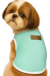 KUTKUT Classic Dog Striped Tshirt Puppy Kitten Clothes for Small Dogs, Stretchy Summer Cotton Cat Vest Doggy Tee Tank Top for Maltese, Bichon, Papillon, Pekingese