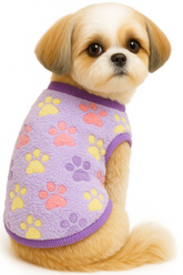 KUTKUT Cute Paw Print Fashion Soft Flannel Fleece Shirt for Small Puppy/Cat