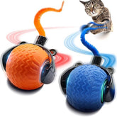 KUTKUT 2Pcs Interactive Cat Toy for Indoor Cats, Speedy Ball with Tail, Automatic Moving Cat Balls for Bored Indoor Adult Cats, 360°Automatic Rolling Ball Toy, Two Speed Adjustment