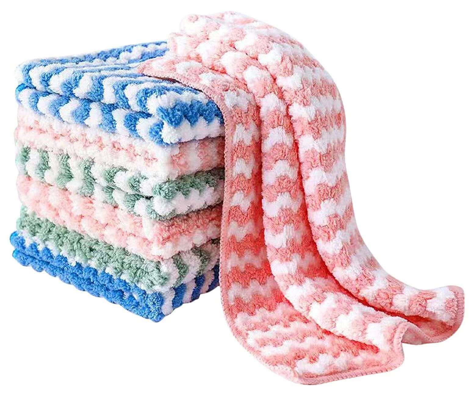 EZYHOME Kitchen Dish Microfibre Towels, 100% Cotton Kitchen Towels and Dishcloths Set, 8Pack Dish Cloths for Washing Dishes Dish Rags for Drying Dishes Kitchen Wash Clothes Cleaning Towel - k