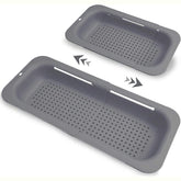 EZYHOME Over The Sink Colander Strainer Basket - Wash Vegetables and Fruits, Drain Cooked Pasta and Dry Dishes - Extendable - New Home Kitchen Essentials (7.9 W x 13.5-18.8 L x 2.75 H) - kutk