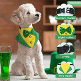 KUTKUT Dog Tuxedo,Pet Yellow Collar Puppy Costume Adjustable Dog Bandana Scarf Doggie Bibs, Irish Lucky Dress-Up Dog Bow Tie with D-Ring for Small Dogs - kutkutstyle