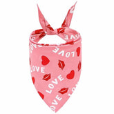 KUTKUT Valentines Day Dog Bandana | Reversible Dog Triangle Scarf | Dog Wedding Bandana Heart Love Print Pet Kerchief Accessories for Large Medium Small Dogs Cats Pets (Size: 70 x 48 x 48 cm)