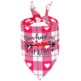 KUTKUT Valentines Day Dog Bandana | Reversible Dog Triangle Scarf | Dog Wedding Bandana Heart Print Pet Kerchief Accessories for Large Medium Small Dogs Cats Pets (Size: 70 x 48 x 48 cm) - ku