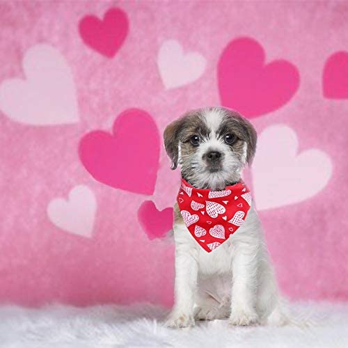 KUTKUT Valentine's Day Dog Bandana Reversible Triangle Bibs Scarf Accessories for Small Medium Large Dogs Cats Pets (Size: 70 x 48 x 48 cm) - kutkutstyle