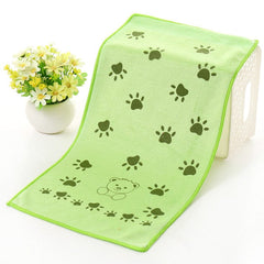 KUTKUT Pack of 3Pcs Microfiber Face Paws Towel for Puppies Kittens Dog & Cats, Super Absorbent Quick-Drying Soft Lint Free ute Paw Pattern Small Bath Towel for Pets (50 * 25cm)-Bath Towel-kutkutstyle